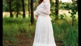 לחישות הטבע: שלווה שמלת כלה בוהמית